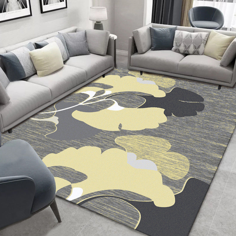 Lisslune | Tropical Lounge Carpet Multicolored Leaf Pattern Carpet Polyester Non-Slip Back Machine Washable Carpet