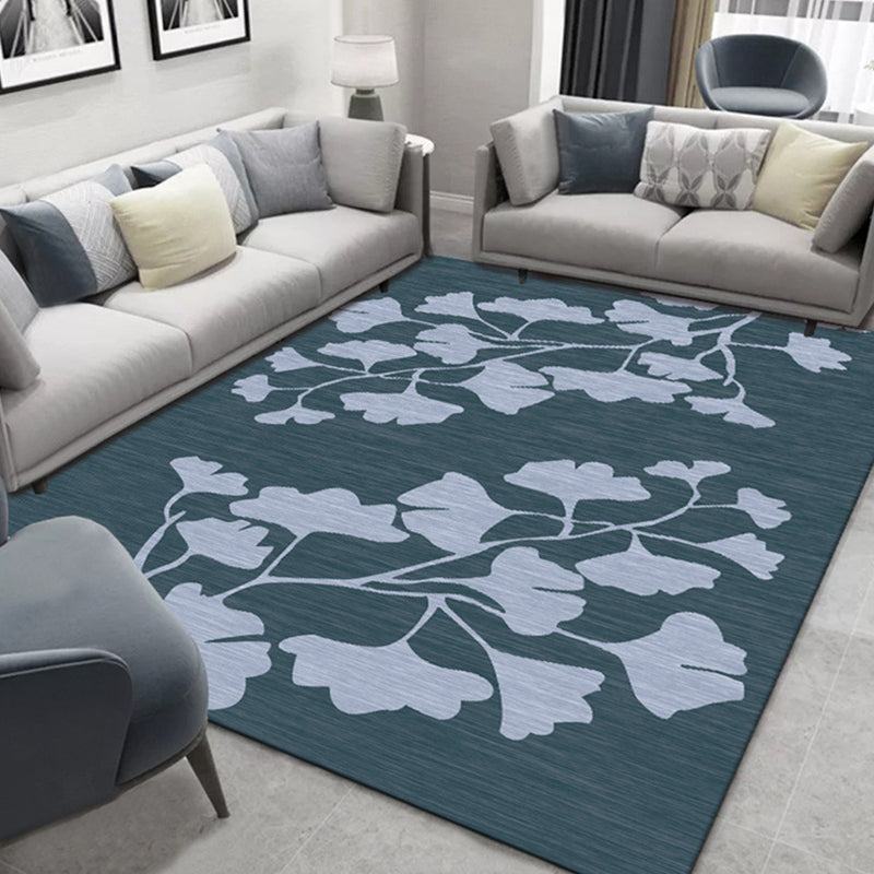 Lisslune | Tropical Lounge Carpet Multicolored Leaf Pattern Carpet Polyester Non-Slip Back Machine Washable Carpet