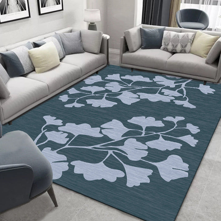 Lisslune | Tropical Lounge Carpet Multicolored Leaf Pattern Carpet Polyester Non-Slip Back Machine Washable Carpet