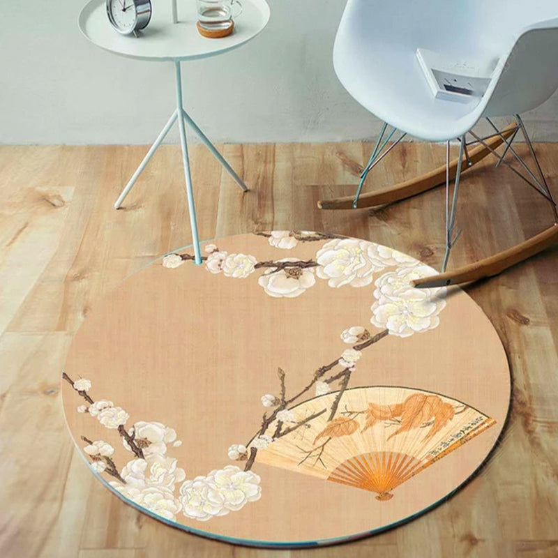 Lisslune | Unique bird pattern rug with branch Multicolored Oriental rug Polyester Machine washable Non-slip rug for balcony