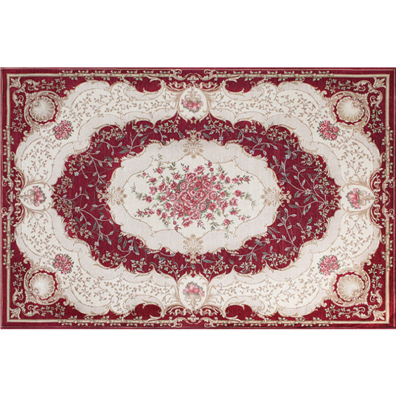 Lisslune | Blossom Pattern Carpet Polyester Retro Carpet Anti-Slip Carpet Machine Washable Indoor Carpet for Bedroom