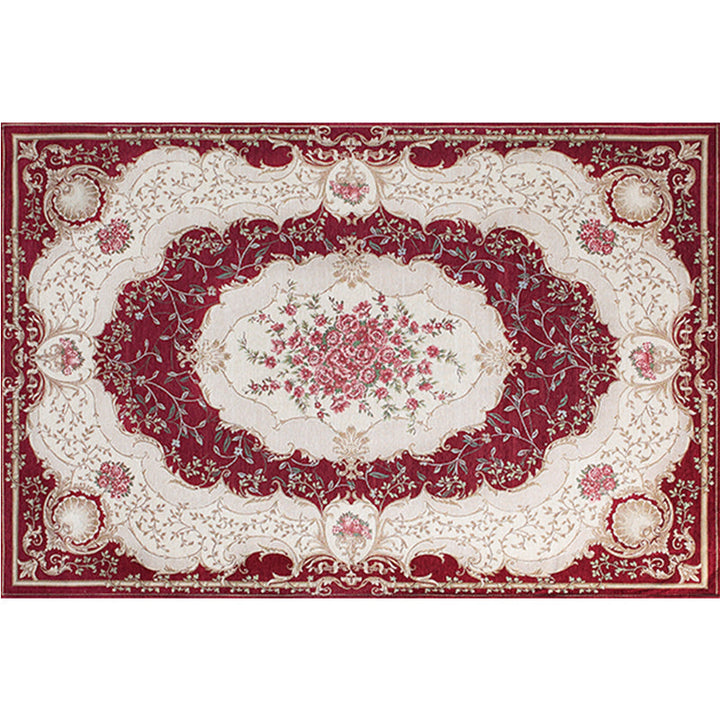 Lisslune | Blossom Pattern Carpet Polyester Retro Carpet Anti-Slip Carpet Machine Washable Indoor Carpet for Bedroom