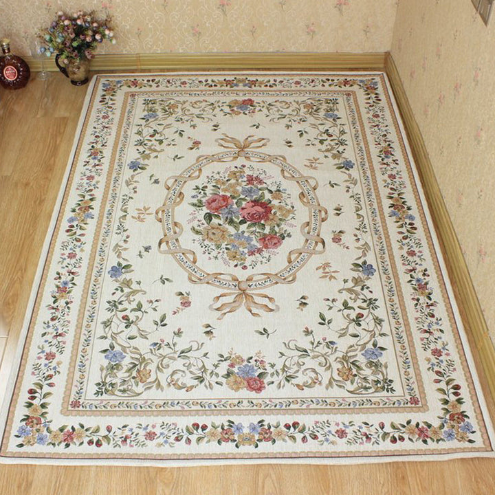Lisslune | Bud printed rug polyester traditional indoor rug non-slip washable pet-friendly rug for living room