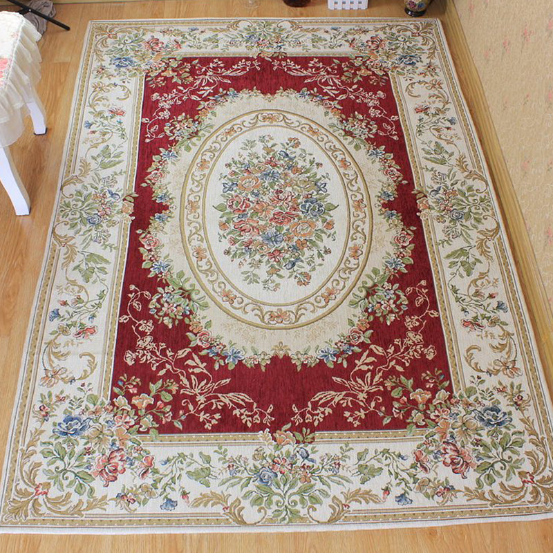 Lisslune | Bud printed rug polyester traditional indoor rug non-slip washable pet-friendly rug for living room