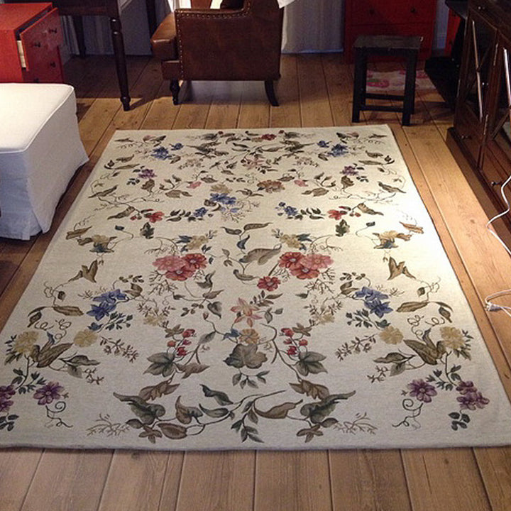 Lisslune | Bud printed rug polyester traditional indoor rug non-slip washable pet-friendly rug for living room