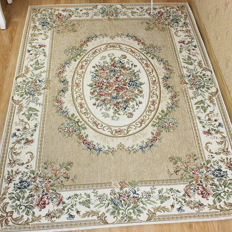 Lisslune | Bud printed rug polyester traditional indoor rug non-slip washable pet-friendly rug for living room