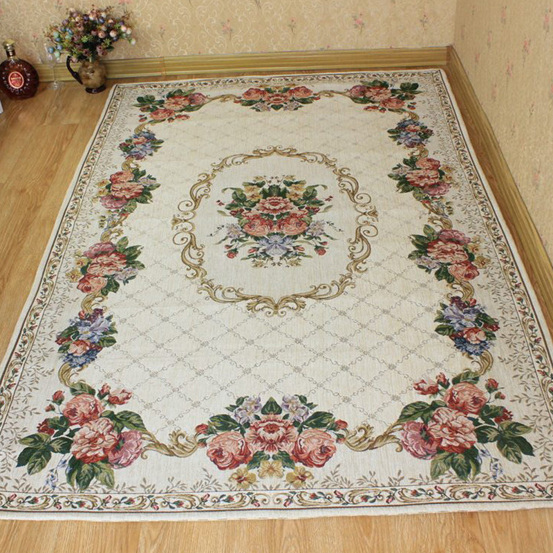 Lisslune | Bud printed rug polyester traditional indoor rug non-slip washable pet-friendly rug for living room