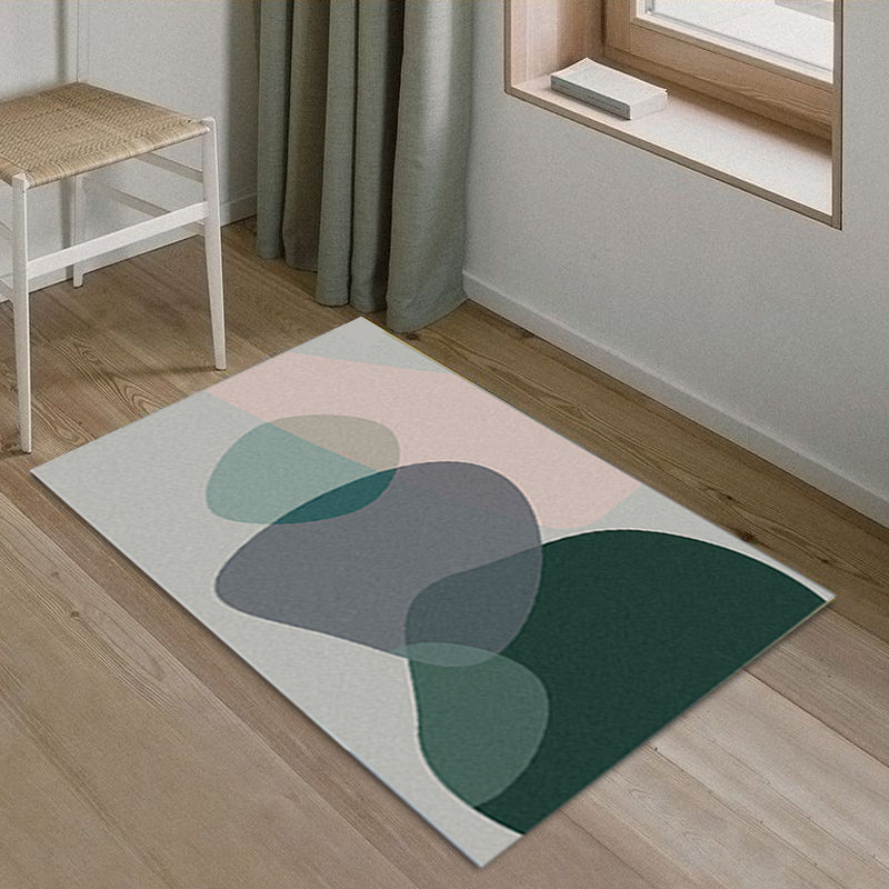 Lisslune | Funky Abstract Rug Multicolor Contemporary Indoor Rug Polyester Washable Pet-Friendly Non-Slip Back Carpet for Bedroom