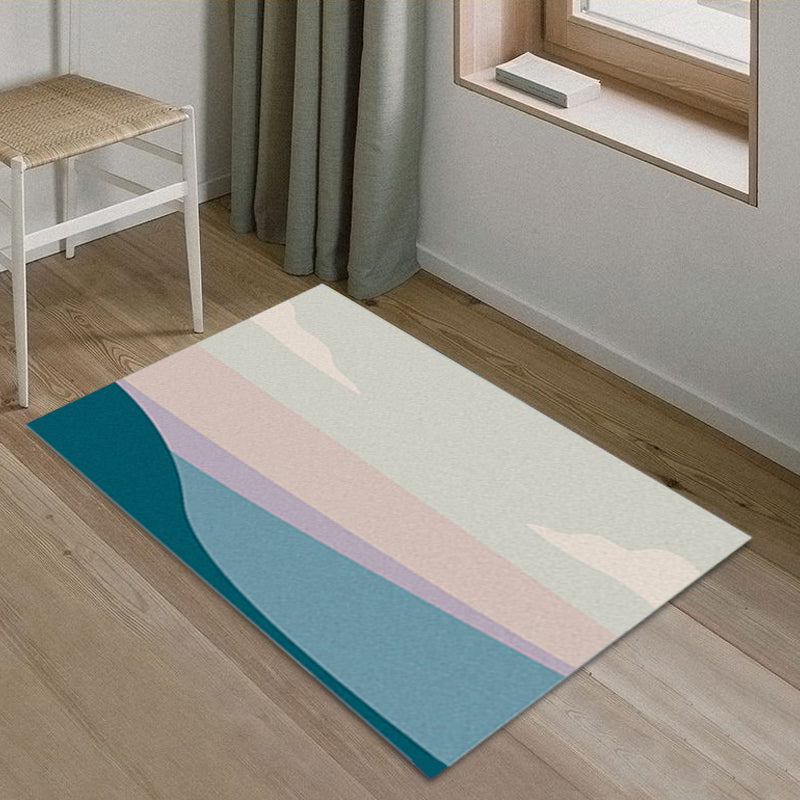 Lisslune | Funky Abstract Rug Multicolor Contemporary Indoor Rug Polyester Washable Pet-Friendly Non-Slip Back Carpet for Bedroom