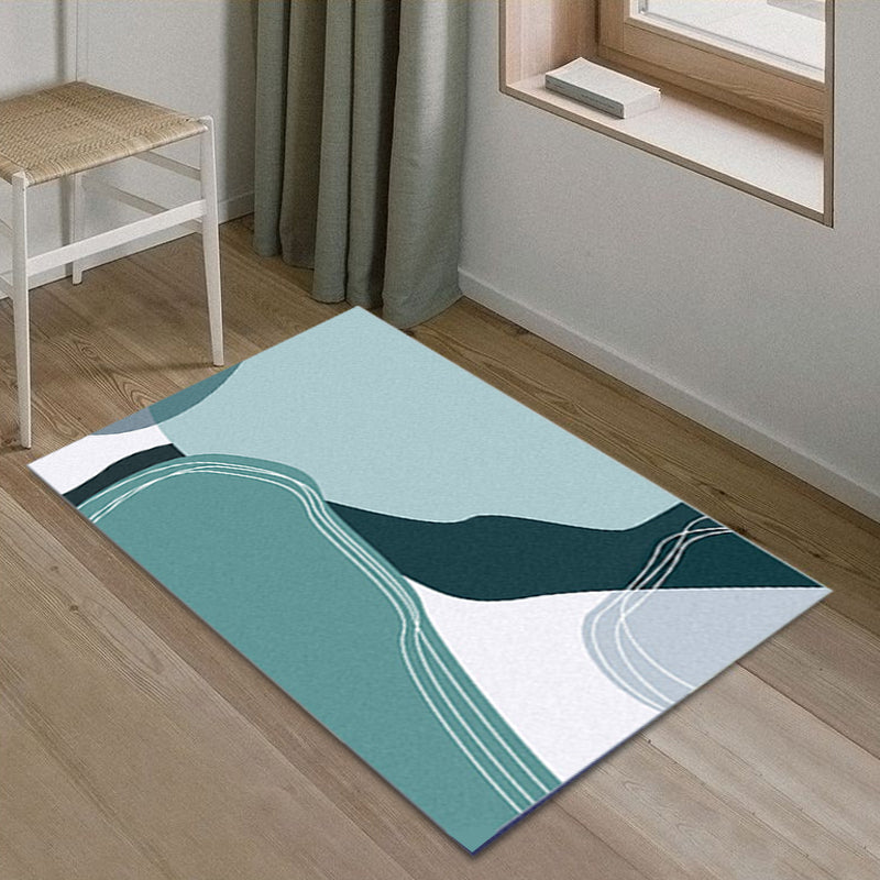 Lisslune | Funky Abstract Rug Multicolor Contemporary Indoor Rug Polyester Washable Pet-Friendly Non-Slip Back Carpet for Bedroom