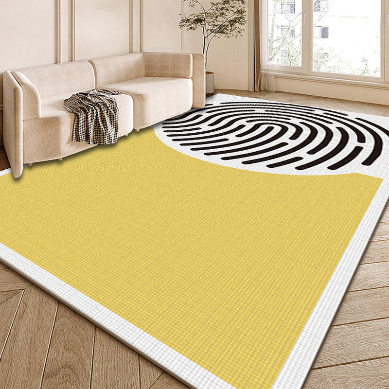 Lisslune | Modernist Color Block Carpet Multi-Color Polyester Area Rug Washable Non-Slip Back Indoor Rug for Drawing Room