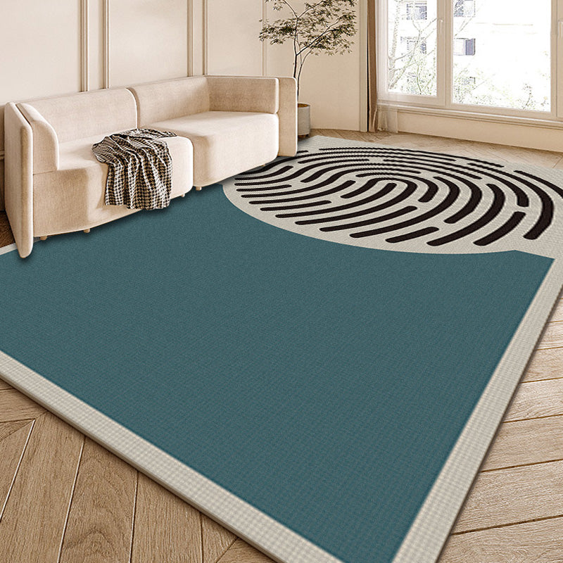 Lisslune | Modernist Color Block Carpet Multi-Color Polyester Area Rug Washable Non-Slip Back Indoor Rug for Drawing Room