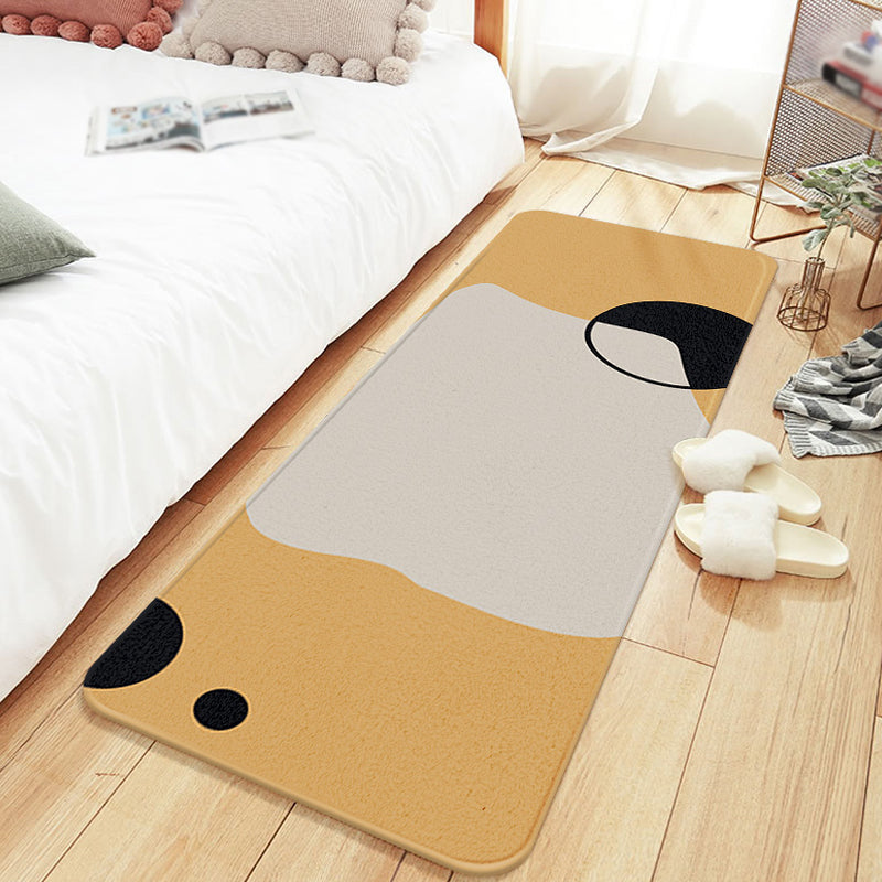 Lisslune | Unique Colorblock Striped Pattern Rug Multicolor Modern Carpet Polyester Washable Non-Slip Rug for Bedroom