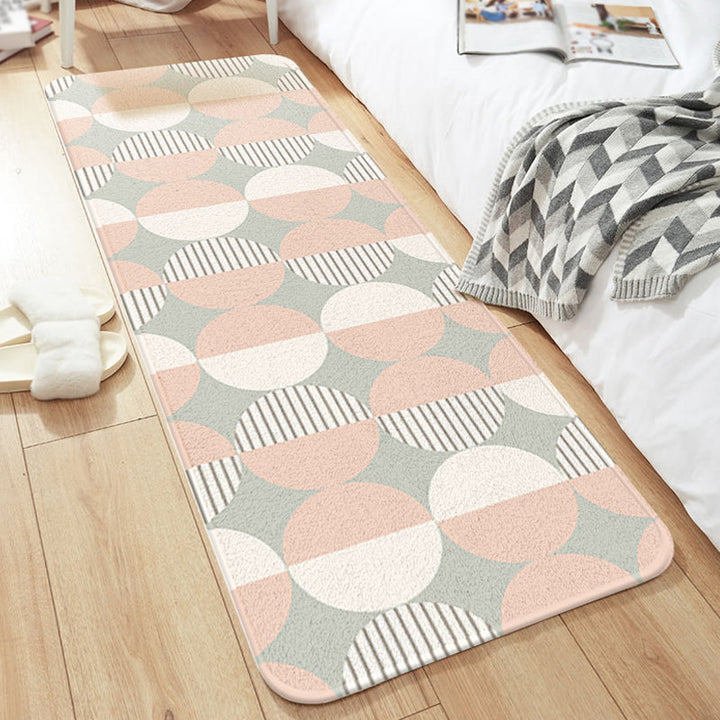 Lisslune | Unique Colorblock Striped Pattern Rug Multicolor Modern Carpet Polyester Washable Non-Slip Rug for Bedroom