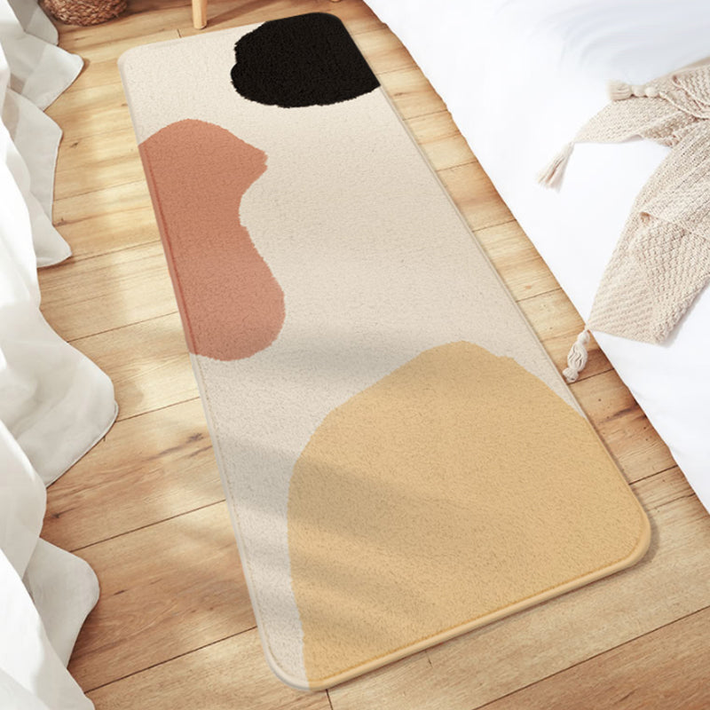 Lisslune | Unique Colorblock Striped Pattern Rug Multicolor Modern Carpet Polyester Washable Non-Slip Rug for Bedroom