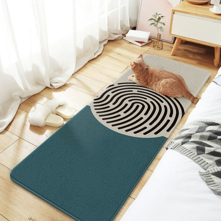 Lisslune | Unique Colorblock Striped Pattern Rug Multicolor Modern Carpet Polyester Washable Non-Slip Rug for Bedroom