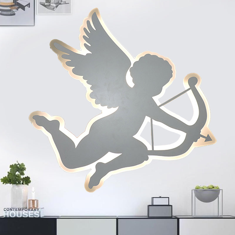 Skørter | Nursing Room Cupido Angel Wall Lamp Acrylic Children 2-Sizes LED Sconce Lamp in White