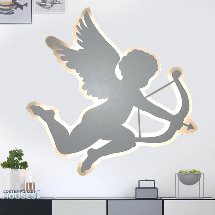 Skørter | Nursing Room Cupido Angel Wall Lamp Acrylic Children 2-Sizes LED Sconce Lamp in White