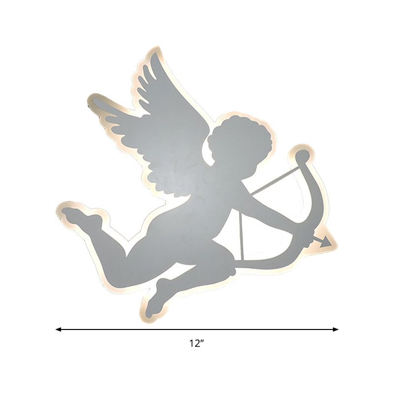 Skørter | Nursing Room Cupido Angel Wall Lamp Acrylic Children 2-Sizes LED Sconce Lamp in White