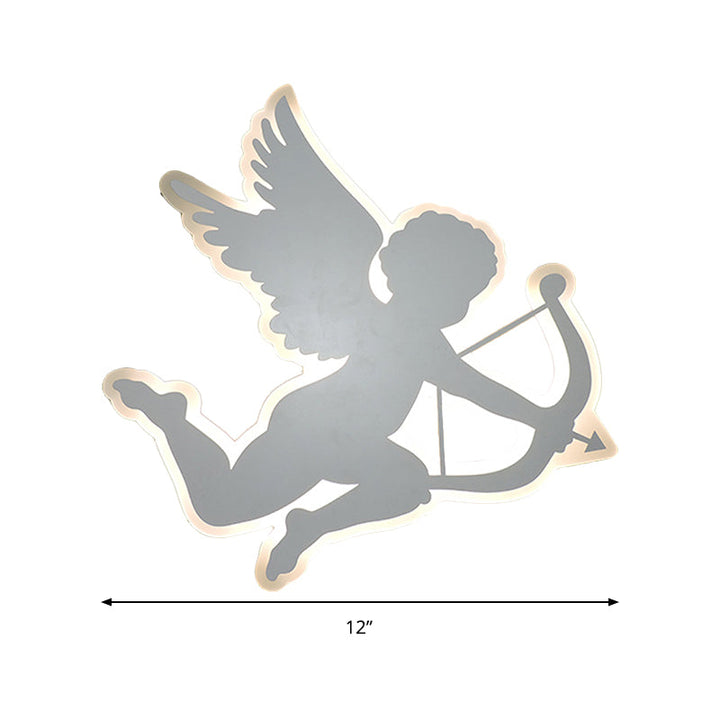 Skørter | Nursing Room Cupido Angel Wall Lamp Acrylic Children 2-Sizes LED Sconce Lamp in White