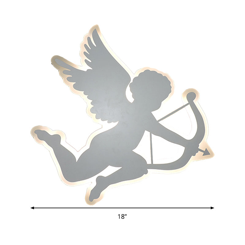 Skørter | Nursing Room Cupido Angel Wall Lamp Acrylic Children 2-Sizes LED Sconce Lamp in White