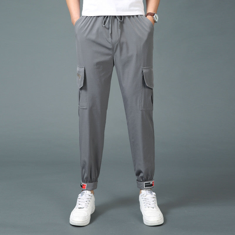 Men's cargo pants with elastic waistband and practical side pockets Lisslune