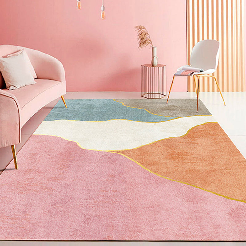 Lisslune | Novelty Style Colorful Area Rug with Color Block Design Pet Friendly Polyester Rugs for Room