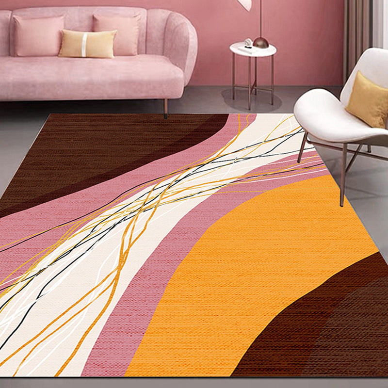 Lisslune | Novelty Style Colorful Area Rug with Color Block Design Pet Friendly Polyester Rugs for Room