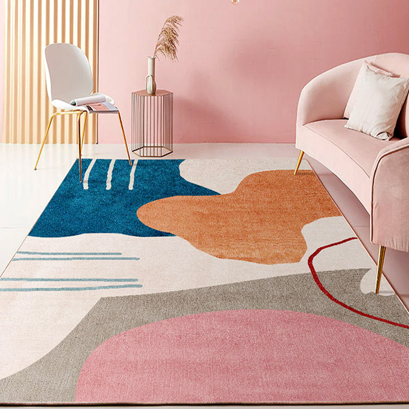 Lisslune | Color Block Design Novelty Style Colorful Area Rug Pet Friendly Polyester Rugs for Living Room