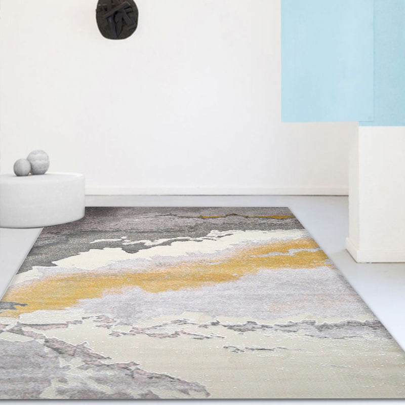Lisslune | Industrial Style Rug with Colorful Cement Pattern for Indoor Pet-Friendly Polyester Area Rug