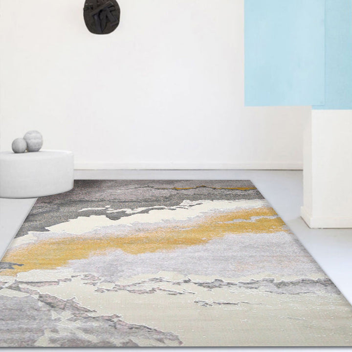 Lisslune | Industrial Style Rug with Colorful Cement Pattern for Indoor Pet-Friendly Polyester Area Rug