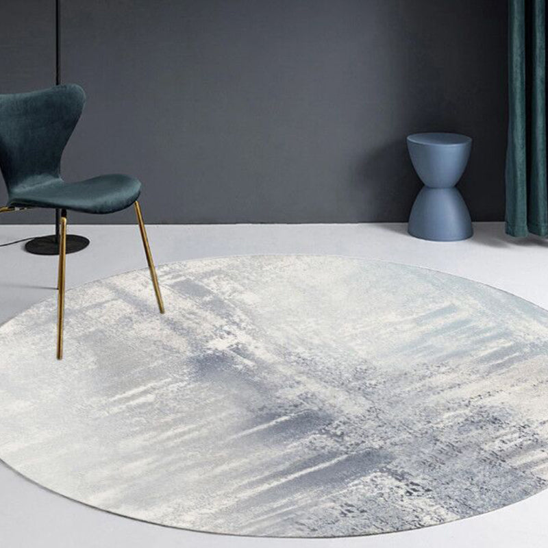 Lisslune | Multicolor Industrial Style Round Rug Polyester Rug for the Living Room with Cement Pattern Pet-Friendly Rugs