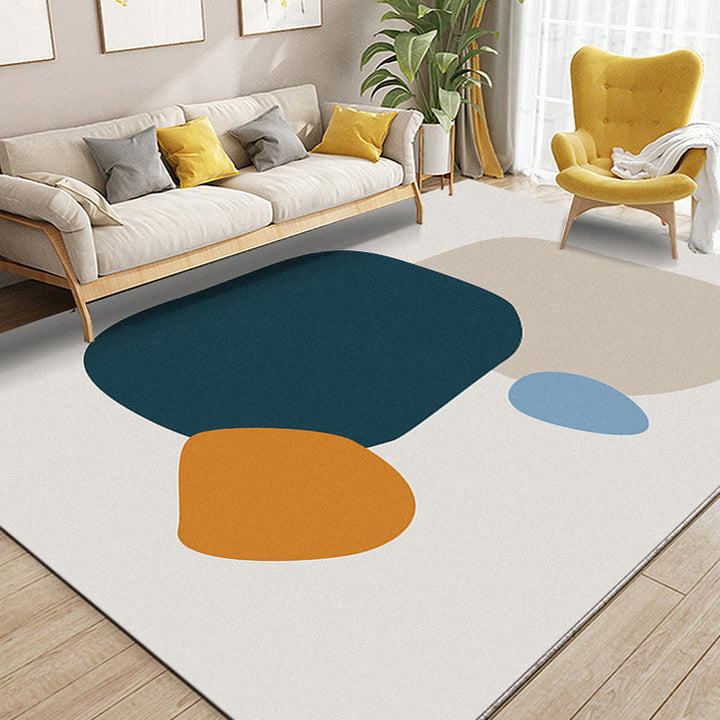 Lisslune | Minimalism Parlor Rug Multi-Color Color Block Indoor Rug Polyester Non-Slip Back Machine Washable Rug
