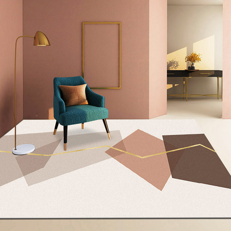 Lisslune | Minimalism Parlor Rug Multi-Color Color Block Indoor Rug Polyester Non-Slip Back Machine Washable Rug