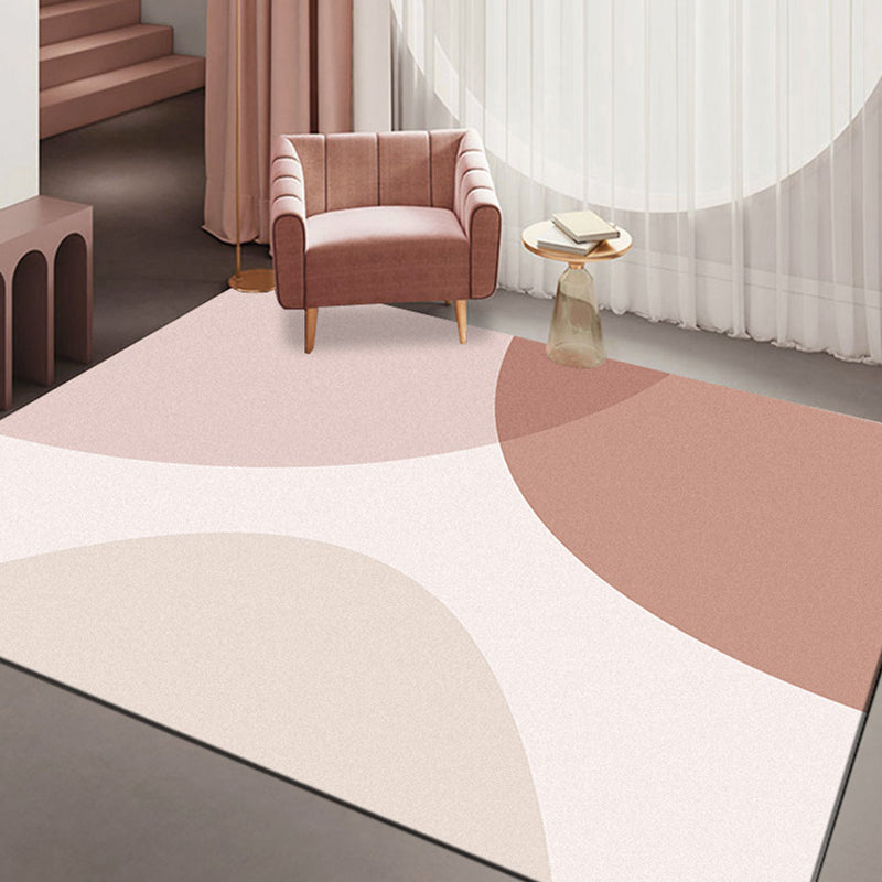 Lisslune | Minimalism Parlor Rug Multi-Color Color Block Indoor Rug Polyester Non-Slip Back Machine Washable Rug