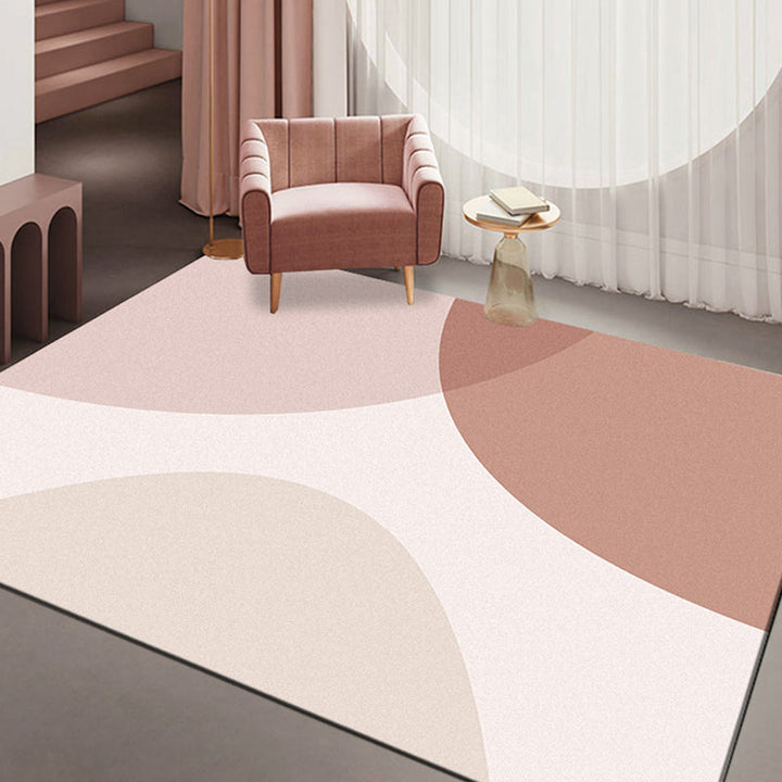 Lisslune | Minimalism Parlor Rug Multi-Color Color Block Indoor Rug Polyester Non-Slip Back Machine Washable Rug