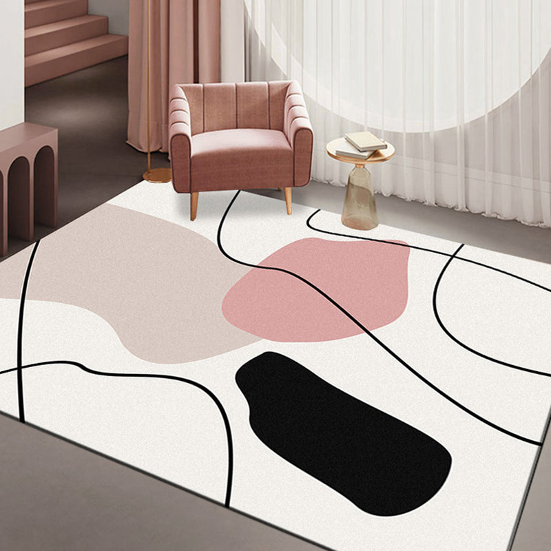Lisslune | Minimalism Parlor Rug Multi-Color Color Block Indoor Rug Polyester Non-Slip Back Machine Washable Rug