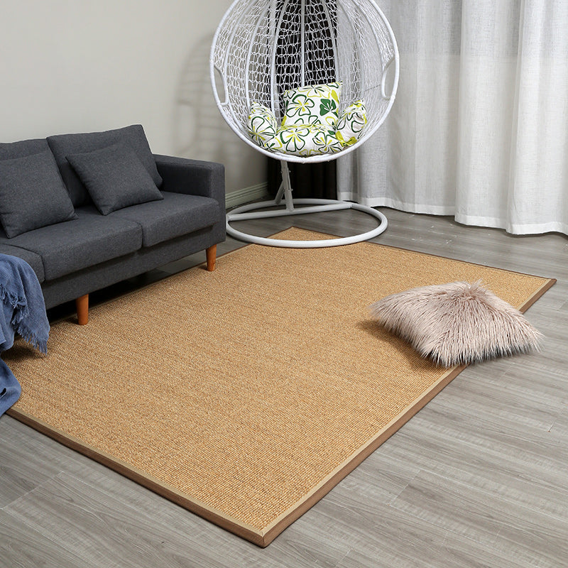 Lisslune | Brown Living Room Rug Rustic Simple Rug Jute Washable Non-Slip Backing Pet-Friendly Rug