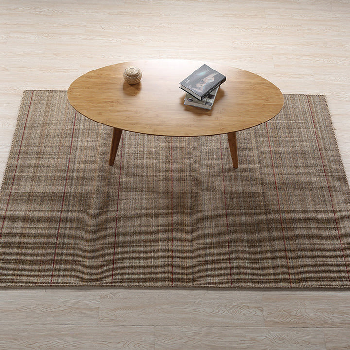 Lisslune | Simple Rural Rug Brown Solid Color Rug Pet Friendly Washable Non-Slip Rug for the Living Room