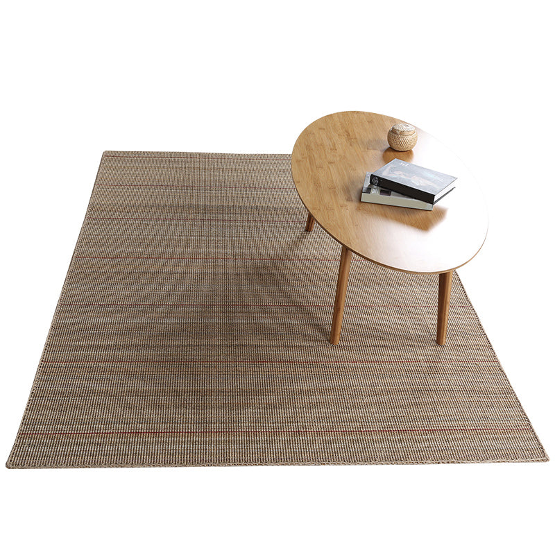 Lisslune | Simple Rural Rug Brown Solid Color Rug Pet Friendly Washable Non-Slip Rug for the Living Room