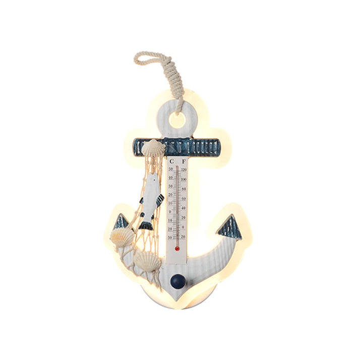 Skørter | Children Anchor Wall Mounted Light Resin LED Parlor Surface Wall Lamp with Fisherman's Net Deco in White