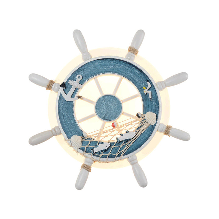 Skørter | Ruderharz Wall Lighting Ideas Coastal LED White/Blue Wall-Mounted Lamp with Round Acrylic Shade in Warm/White Light