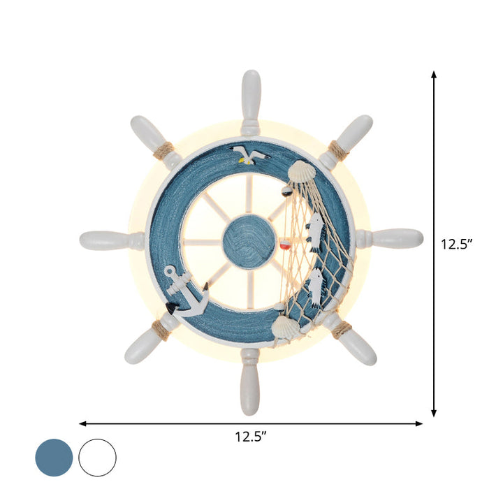 Skørter | Ruderharz Wall Lighting Ideas Coastal LED White/Blue Wall-Mounted Lamp with Round Acrylic Shade in Warm/White Light
