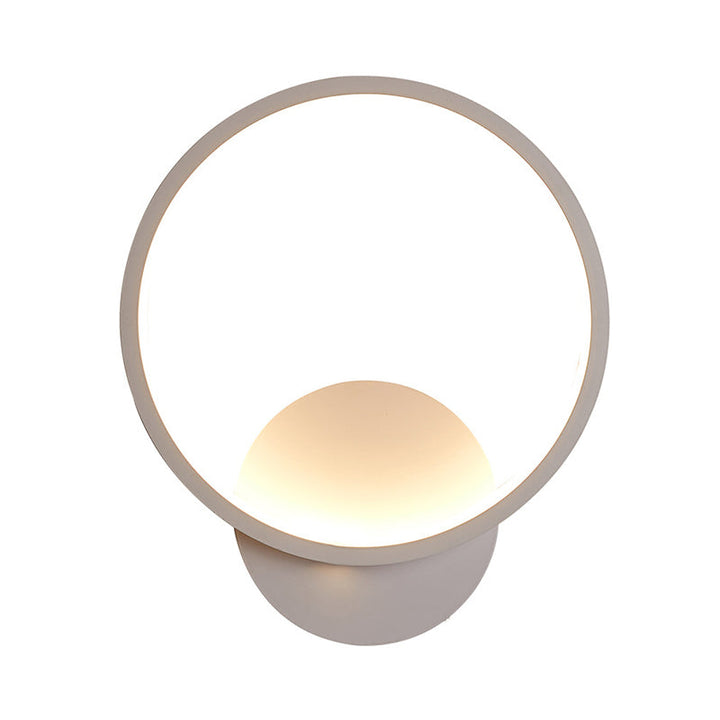 Lisslune | Round/Rectangular Nightstand Wall Lamp Aluminum Minimalist LED Wall Light in Black/White, 8"/10"/12.5" Diameter