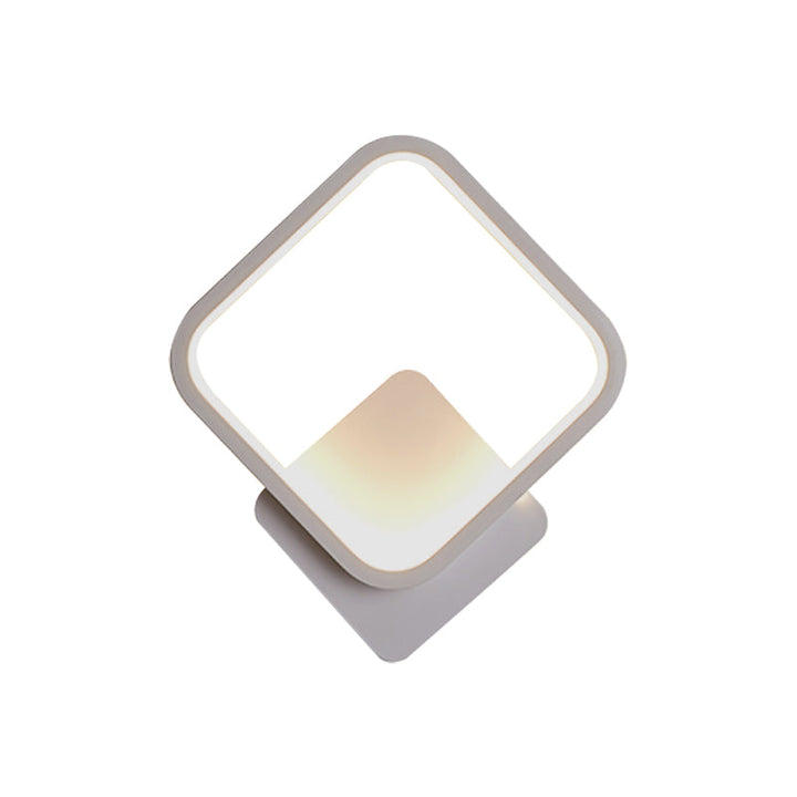 Lisslune | Round/Rectangular Nightstand Wall Lamp Aluminum Minimalist LED Wall Light in Black/White, 8"/10"/12.5" Diameter