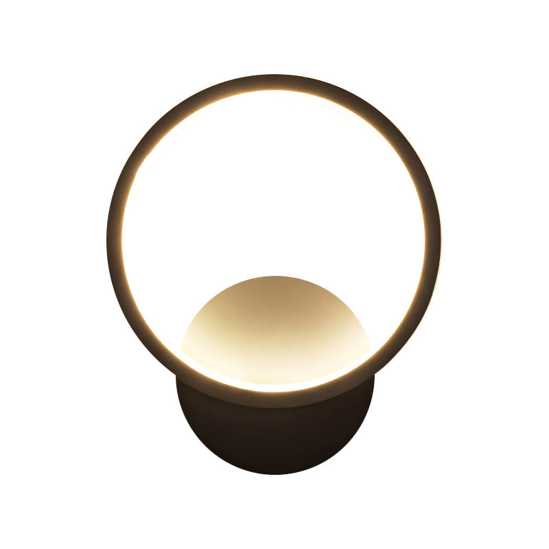 Lisslune | Round/Rectangular Nightstand Wall Lamp Aluminum Minimalist LED Wall Light in Black/White, 8"/10"/12.5" Diameter