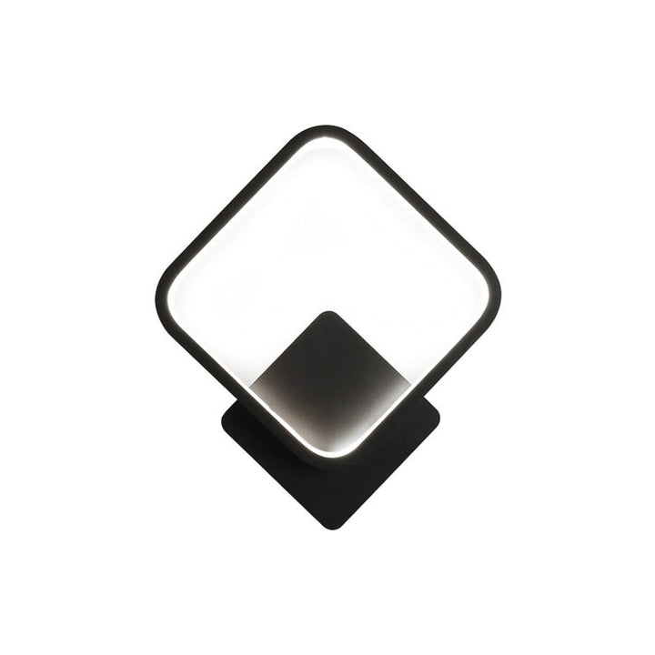 Lisslune | Round/Rectangular Nightstand Wall Lamp Aluminum Minimalist LED Wall Light in Black/White, 8"/10"/12.5" Diameter