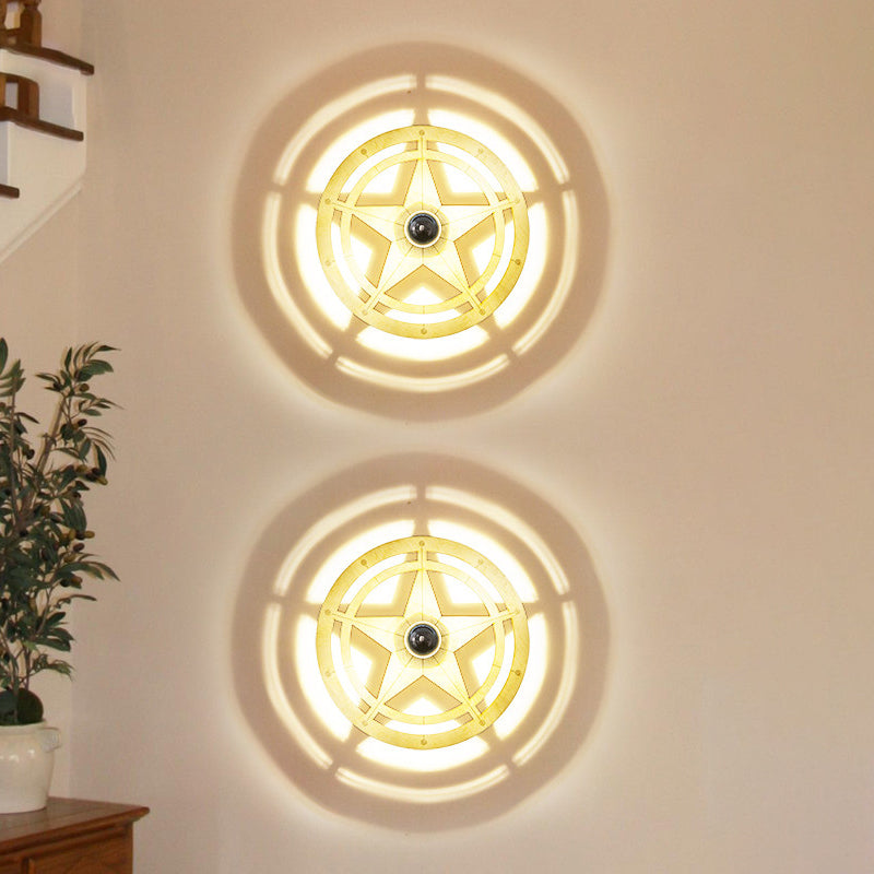 Skørter | Metal Star Wall Lamp Single Head Contemporary Wall Lamp for Boys Bedroom Stair