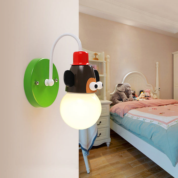 Skørter | Monkey Halgang Children's Room Wall Lamp Metal 1 Light Multicolored Wall Mount