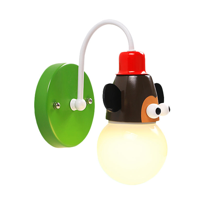 Skørter | Monkey Halgang Children's Room Wall Lamp Metal 1 Light Multicolored Wall Mount